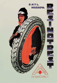 Rezinotrust Soviet Rubber Production Poster Print by D. Kravchenko