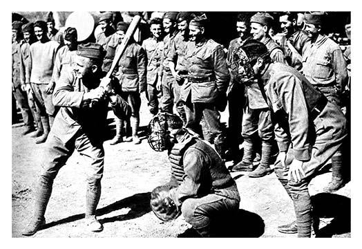 Doughboys Playing Baseball - WWI Troops Photograph Poster Print
