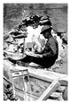 WWI troops engaged in battle, American serviceman writing letter, historical photograph poster print