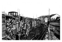 World War I American Doughboys aboard antiquated 40 ET 8s train poster print