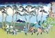 Hodogaya on the Tōkaidō Art Print by Katsushika Hokusai showcasing pine trees and Mount Fuji.