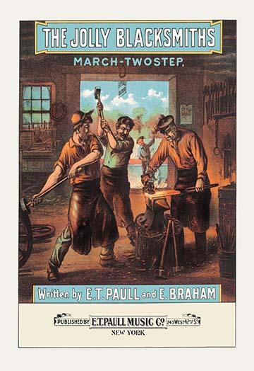 Male Vocal Quartet Music Poster Print by E.T. Paull featuring anvil sounds.