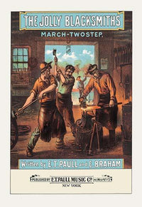 Male Vocal Quartet Music Poster Print by E.T. Paull featuring anvil sounds.