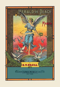 Peace to All the World Poster Print featuring an angel and doves