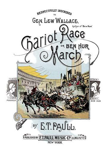 Ben Hur Chariot Race Poster Print by E.T. Paull, featuring an iconic scene from the classic tale.