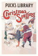 Christmas Dinner Illustration Poster Print featuring a man presenting turkey to family by L.M. Glackens.