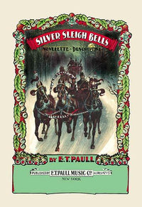 Silver Sleigh Bells Poster Print featuring winter holiday artwork