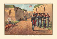 Firing squad execution scene poster print from The United States Army and Navy (1899)