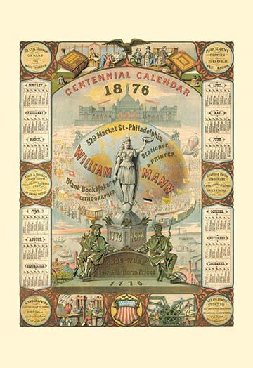 1876 Philadelphia Centennial Celebration Lithograph Poster Print