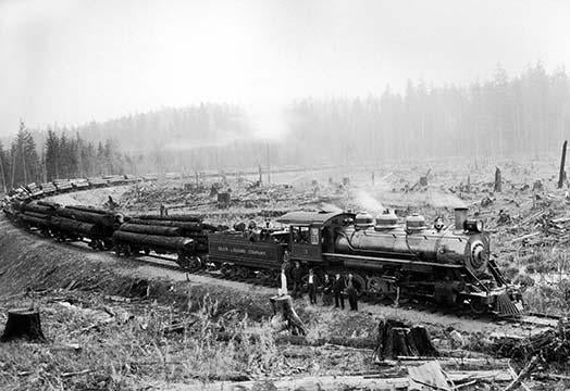 Darius Kinsey Logging Industry Poster Print showcasing loggers in Washington State.
