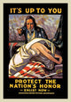 Military recruiting poster featuring Uncle Sam stating 'It's Up to You to Protect the Nation's Honor.'