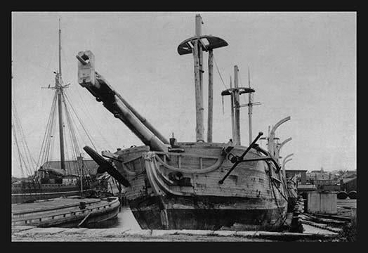 Historic whaler ship docked in New Bedford poster print.