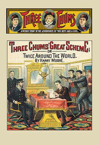 Three Chums: The Great Scheme vintage poster print showcasing 1890s Victorian pulps.
