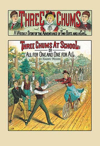 Three Chums: At School poster print featuring a vintage Victorian scene.