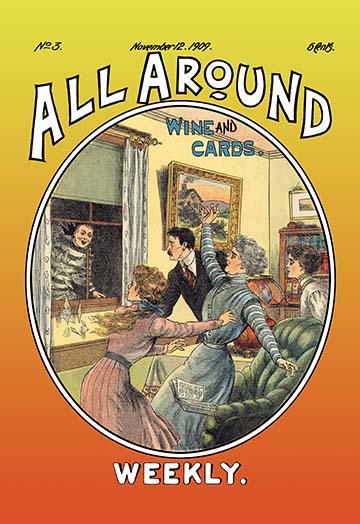 All Around Weekly Wine and Cards Poster Print from November 12, 1909