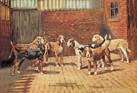 Before a Brick Wall, Six Dogs poster print by T. Ivester Llyod