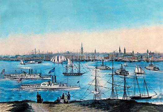 Currier and Ives Vintage Poster Print showcasing American printmaking art.