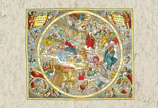 Andreas Cellarius Harmonia Macrocosmica celestial map poster print.