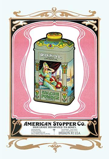 Royal Oriental Talcum Powder Poster Print showcasing vintage advertising design.