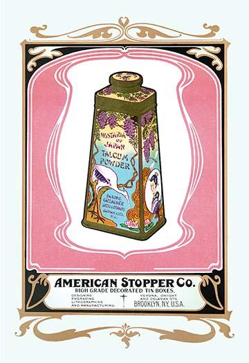 Wisteria of Japan Talcum Powder Poster Print featuring delicate blooms.