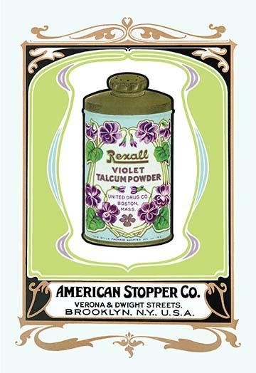 Rexall Violet Talcum Powder Vintage Advertisement Poster Print
