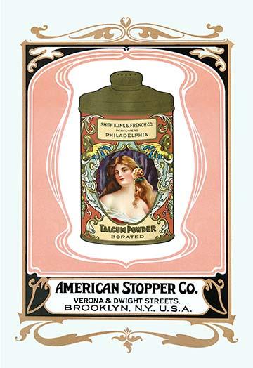 Philadelphia Talcum Powder Poster Print, vintage advertising art.