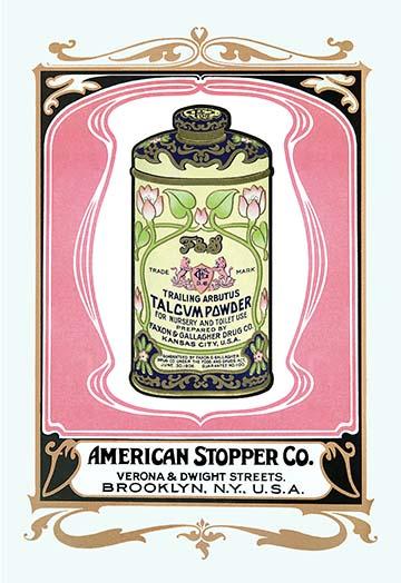 Trailing Arbutus Talcum Powder Poster Print showcasing delicate floral design.