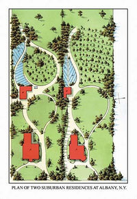 Aerial rendering of landscape design with house and trees by J. Weidermann