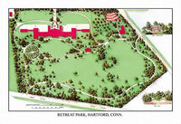 Aerial Views of Landscape Plans poster print by J. Weidermann showcasing a house amidst trees and plantings.