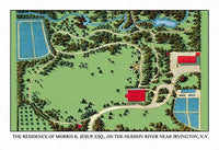 Aerial Landscape Design Views Poster Print by J. Weidermann showcasing a house amidst trees and plantings.