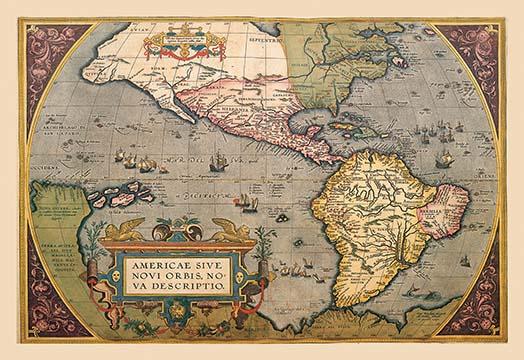 Theatrum Orbis Terrarum Poster Print by Abraham Ortelius showcasing intricate 16th-century cartography.