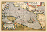 Theatrum Orbis Terrarum poster print by Abraham Ortelius, showcasing an early modern map.