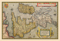 Abraham Ortelius Theatrum Orbis Terrarum poster print showcasing intricate cartography.