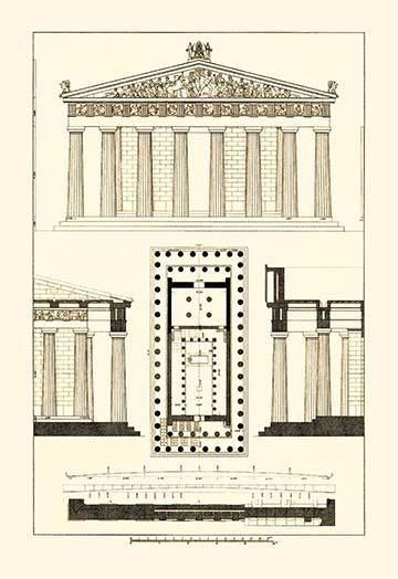 Architectural Drawings of Renaissance Architecture Poster Print by J. Buhlmann