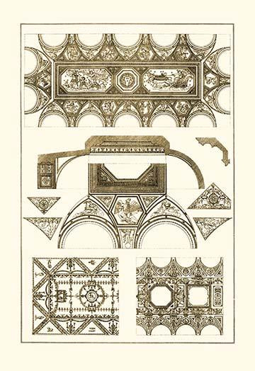 Architectural Drawings of Renaissance Architecture Poster Print showcasing intricate designs.