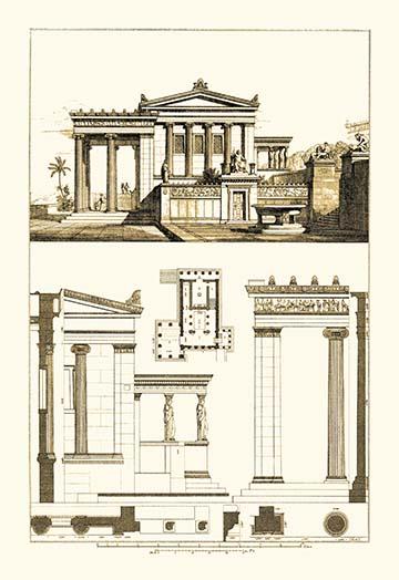 Architectural Drawings of Renaissance Architecture Poster Print showcasing intricate designs.