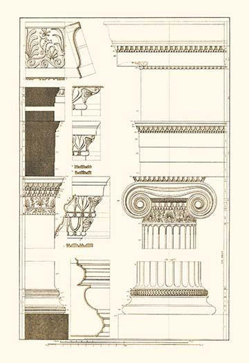 Architectural Drawings of Renaissance Architecture Poster Print
