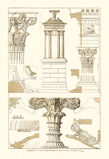 Architectural Drawings of Renaissance Architecture Poster Print