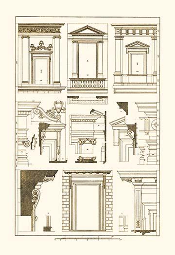 Architectural Drawings of Renaissance Architecture Poster Print by J. Buhlmann