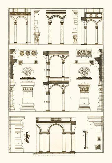 Architectural Drawings of Renaissance Architecture Poster Print by J. Buhlmann