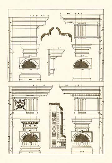 Architectural Drawings of Renaissance Architecture Poster Print