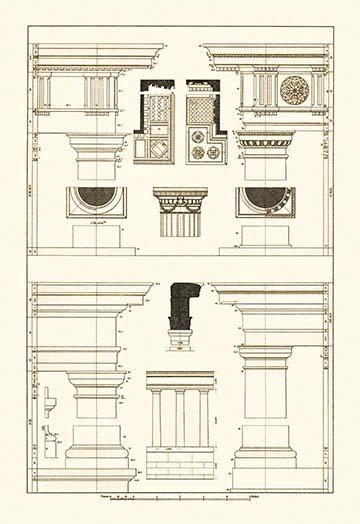Architectural Drawings of Renaissance Architecture Poster Print by J. Buhlmann