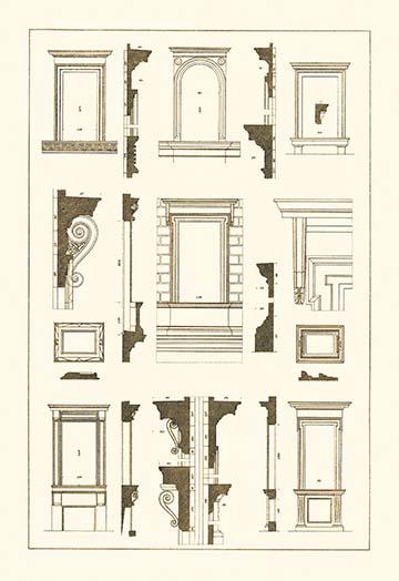 Architectural Drawings of Renaissance Architecture Poster Print by J. Buhlmann