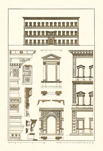Architectural Drawings of Renaissance Architecture Poster Print by J. Buhlmann