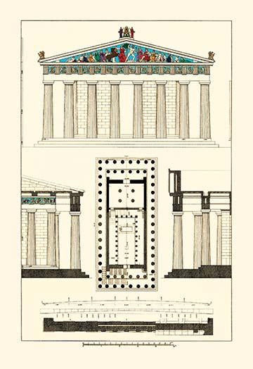 Architectural Drawings of Renaissance Architecture Poster Print by J. Buhlmann