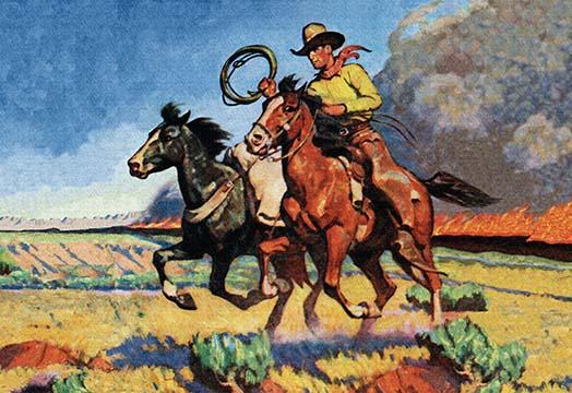 Cowboys Pulp Magazine Back Cover Art Poster Print by Arthur Roy Mitchell