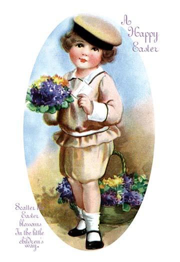 Easter Illustration Poster Print by Ellen H. Clapsaddle, vintage art reproduction.