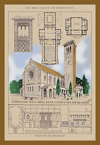 Architectural Representations of British Churches Poster Print showcasing intricate designs and floor plans.
