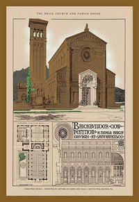 Architectural Representations of British Churches Poster Print showcasing detailed floor plans.