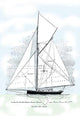 Historic graphic design of small yachts poster print by C.P. Kunhardt.